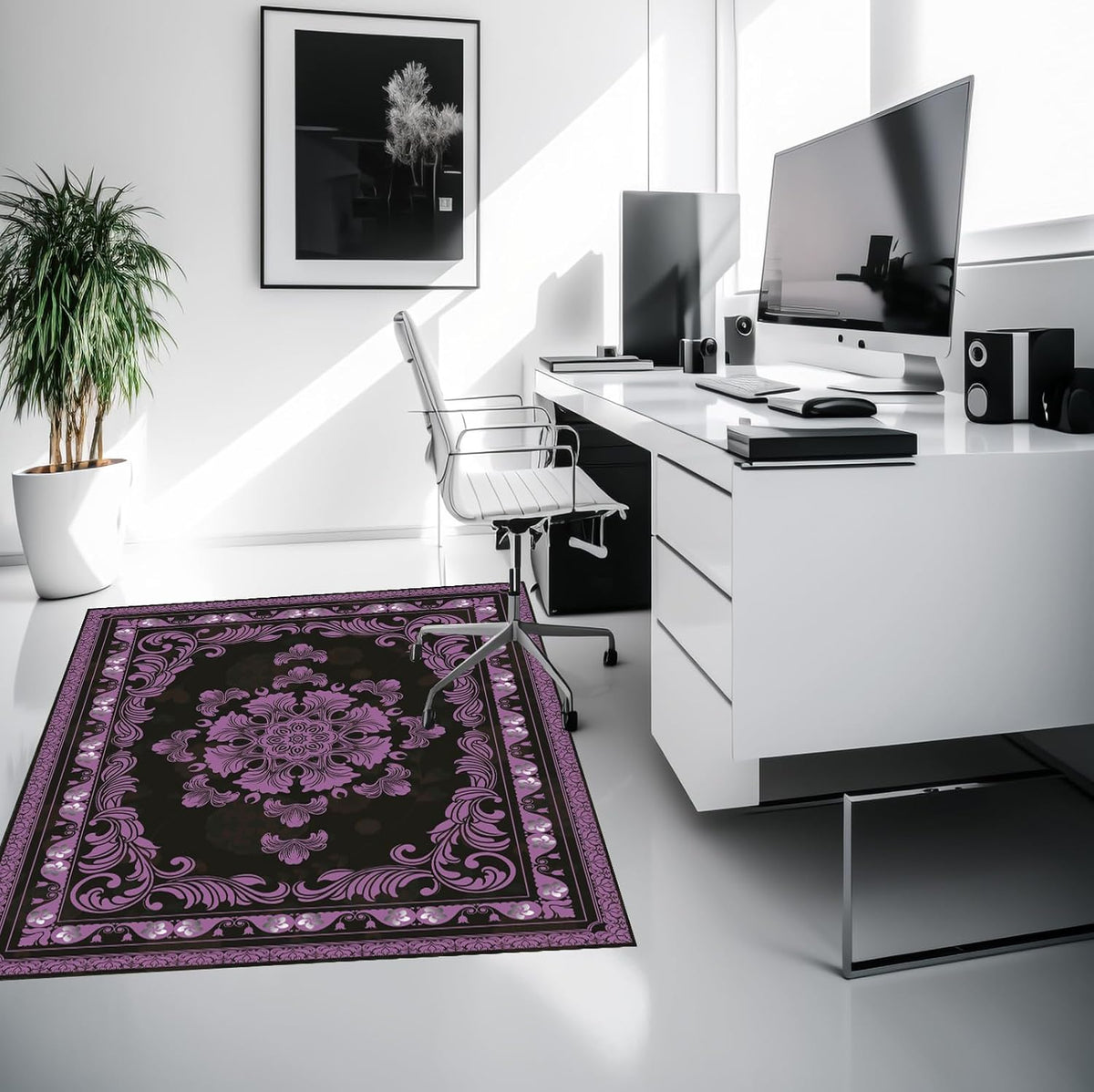 Office Chair Mat for Hardwood Floor Desk Chair Mat (Purple, 36“x48”)