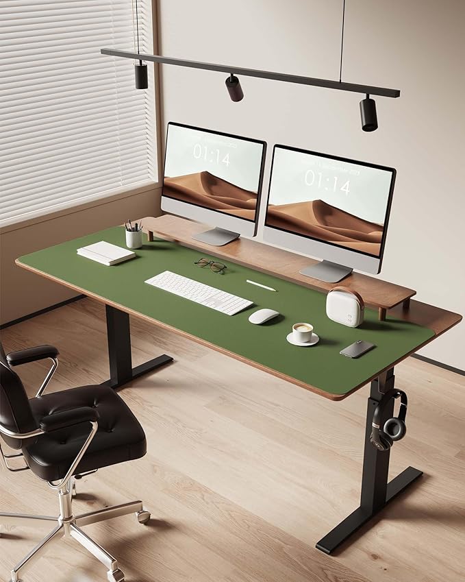 YSAGi Leather Desk Pad Protector, Office Desk Mat, Large Mouse Pad, Non-Slip PU - Image 3