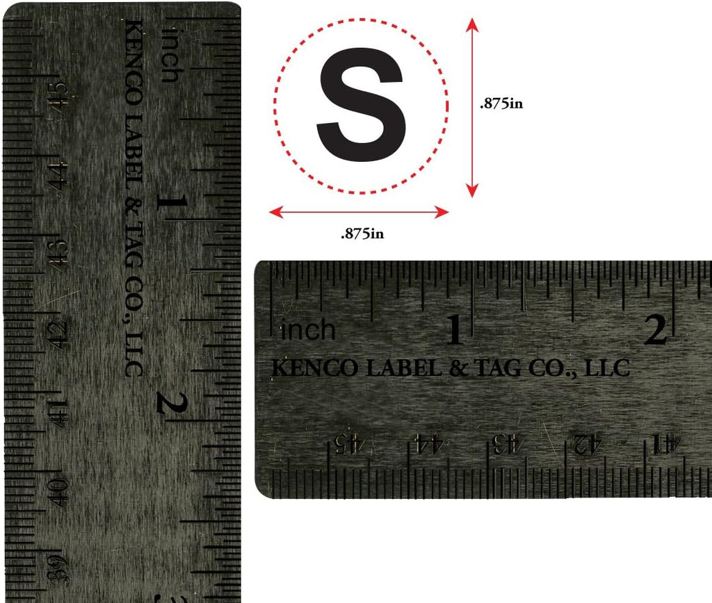 Clothing Size Stickers by Kenco - 0.875" Adhesive Apparel Circle Size Stickers - 2,500 Stickers Total (Small)