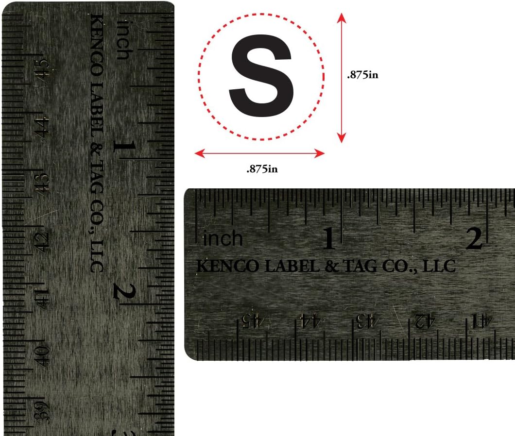 Clothing Size Stickers by Kenco - 0.875" Adhesive Apparel Circle Size Stickers - 2,500 Stickers Total (Small)