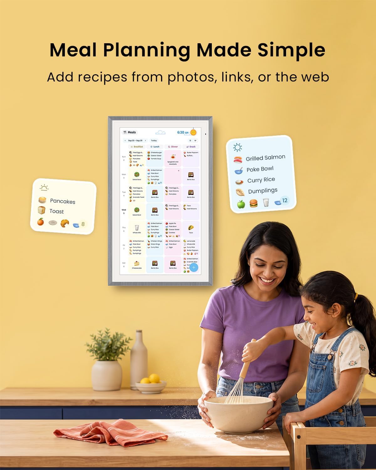 Apolosign 21.5-inch Digital Calendar, No-Subscription, Smart Wall Planner wit...