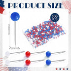 WILLBOND 500 Pack Map Push Pins Map Tacks Small Round Head Push Pins Thumb Tacks - Image 2
