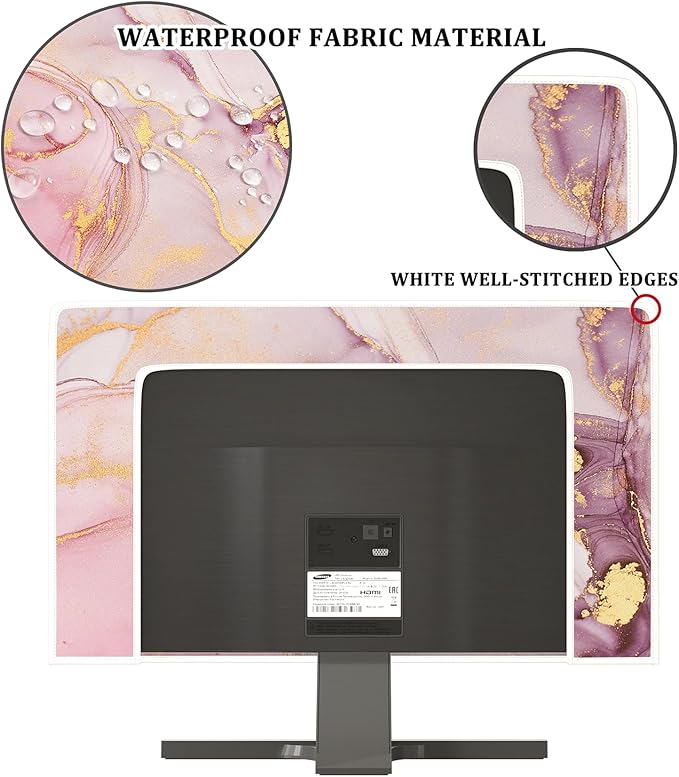 Baocicco Pink Gold Marble Waterproof Screen TV Cover 80 Inch Decorative Modern - Image 3