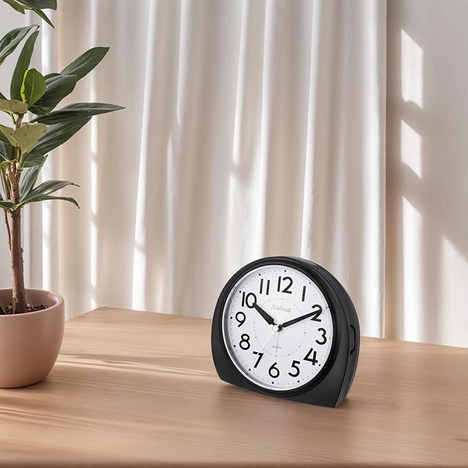 Tinload 5.5" Large Analog Alarm Clock Silent Non Ticking, Gentle Wake, Beep - Image 8