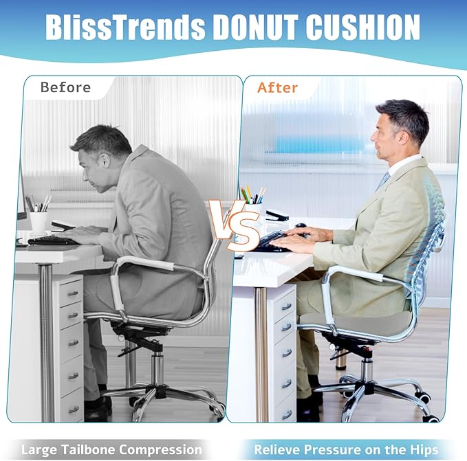 BlissTrends Donut Pillow Seat Cushion, Donut Chair Cushions - Image 5