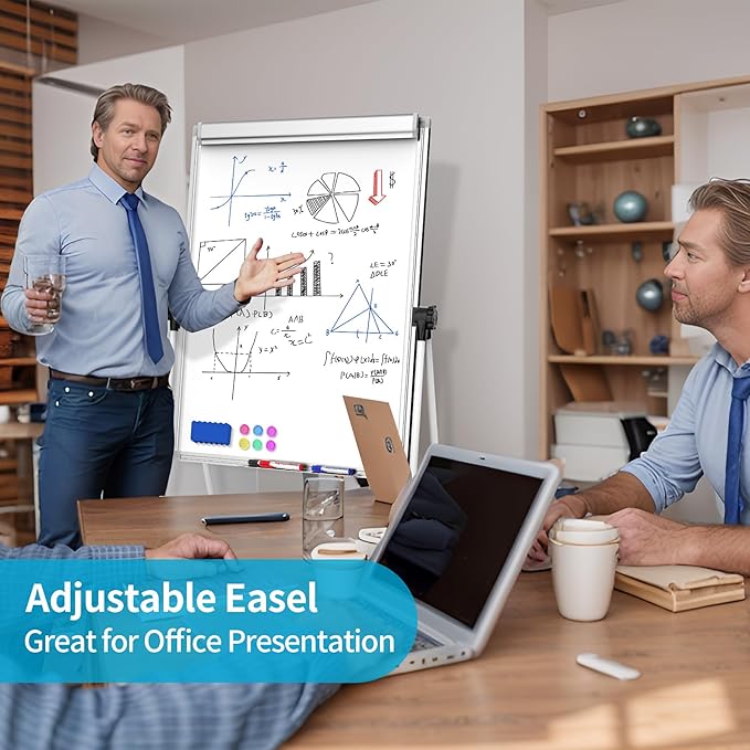 DexBoard U-Stand Double Sided 40" x 28" Magnetic Dry Erase Easel, Height - Image 5