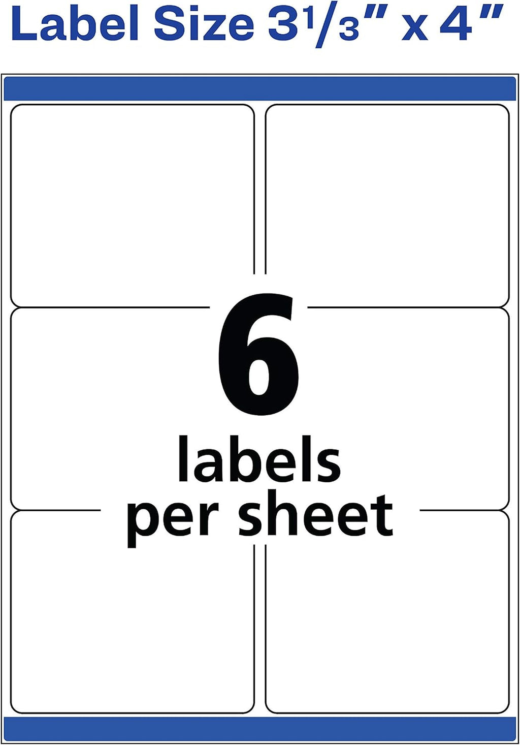 Avery Printable Shipping Labels with Sure Feed, 3-1/3" x 4", White, 600 Blank Mailing Labels for Laser Printers (5164)