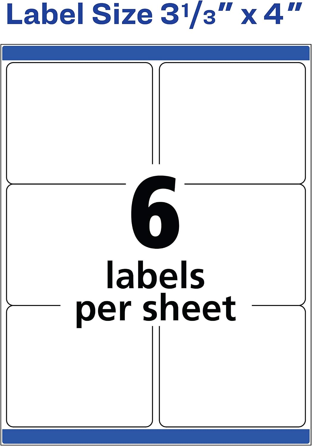 Avery Printable Shipping Labels with Sure Feed, 3-1/3" x 4", White, 600 Blank Mailing Labels for Laser Printers (5164)