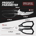 TIVOLI Kitchen Scissors Set Black, Japanese Stainless Steel Kitchen Shears - Image 6