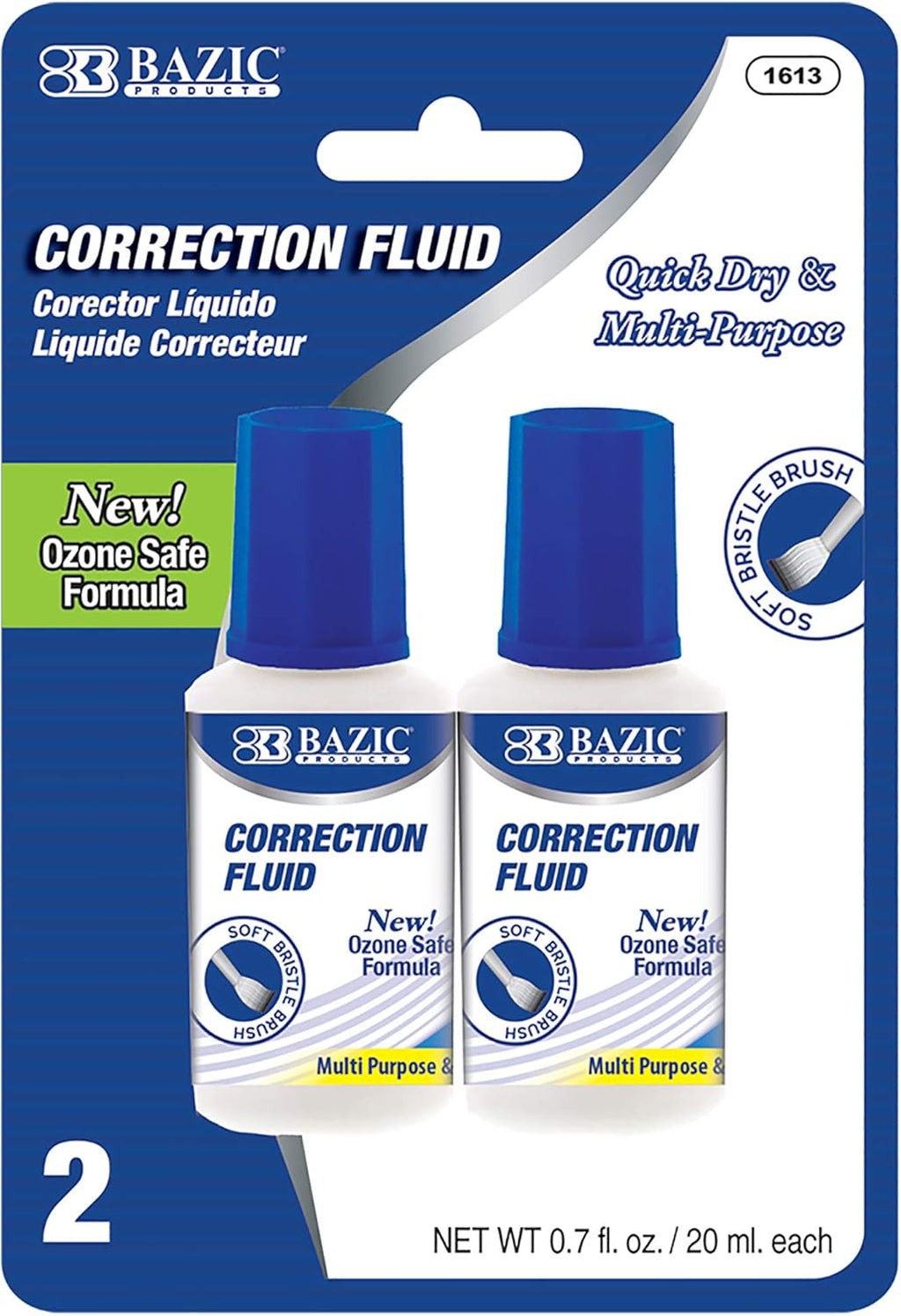 BAZIC Products Correction Fluid, Soft Bristle Brush Applicator, Instant