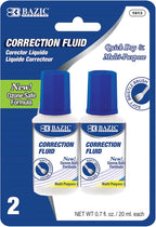 BAZIC Products Correction Fluid, Soft Bristle Brush Applicator, Instant