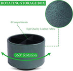 Hennaja Round Leather Art Supply Organizer, Remote Control Holder, 360 Degree - Image 3