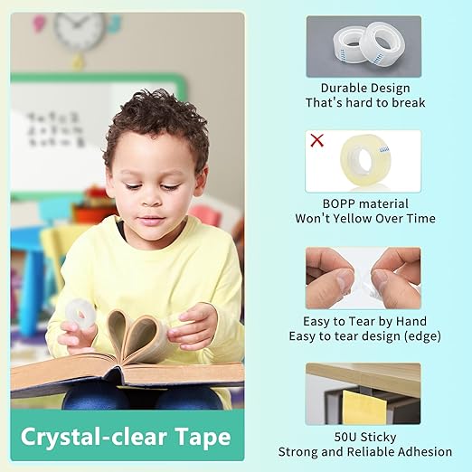 OWLKELA 4 Rolls Transparent Tape Refills, All-Purpose Transparent Glossy Tape - Image 3