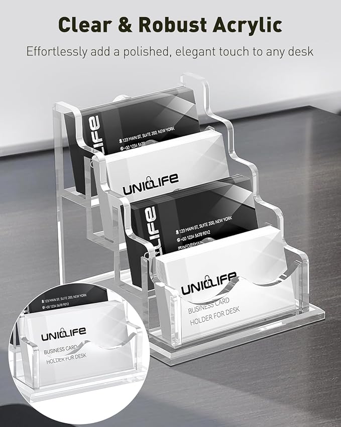 Uniclife Acrylic Business Card Holder - Image 4