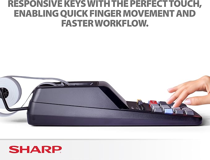 Sharp 12-Digit Print Calculator Desktop Size Adding Machine, Large Easy-to-Read - Image 7