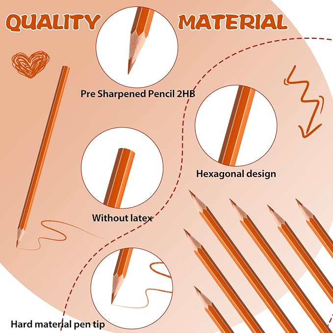 sqzrmdcg 36 PCS Orange Colored Pencils, Pre-sharpened Professional Wooden Art - Image 3
