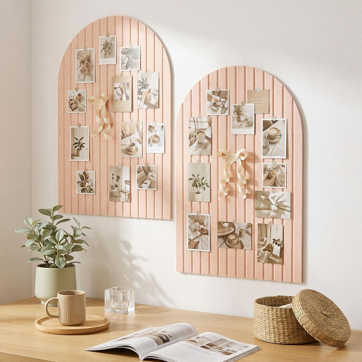 Mindsoft Arched Felt Bulletin Board, Pink, 2 Pcs