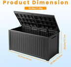 Decksplore Outdoor Storage Box Waterproof, 200 Gallon Lockable Resin Large Deck - Image 2