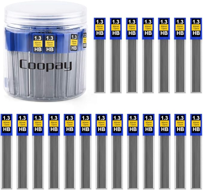 Coopay 480 Pieces Lead Refill 1.3 mm HB Break Resistant Mechanical Pencil Lead by Coopay