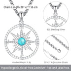 Compass Necklace for Women Men 925 Sterling Silver Pendant Urn Necklaces for - Image 4