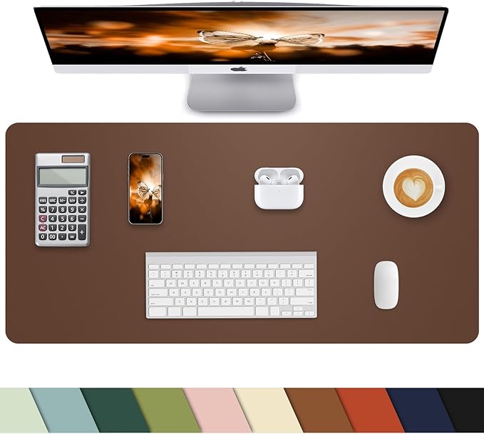 Small Desk Mat, Leather Desk mat, Desk Mouse pad, Office Desk mat, Laptop Mat by cebowa