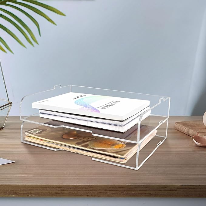 2 Pack- Stackable Paper Letter Tray, or Workspace by WYFHLPMMA