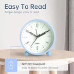 Analog Alarm Clock, 4 inch Super Silent Non Ticking Small Clock - Image 3