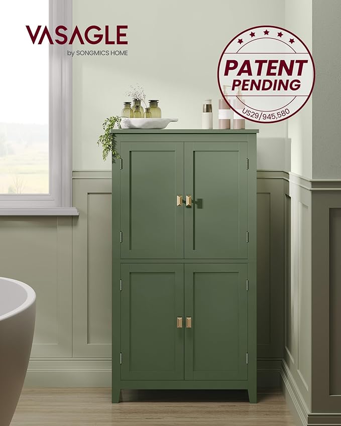 VASAGLE Floor Storage Cabinet, Freestanding Storage Unit - Image 4
