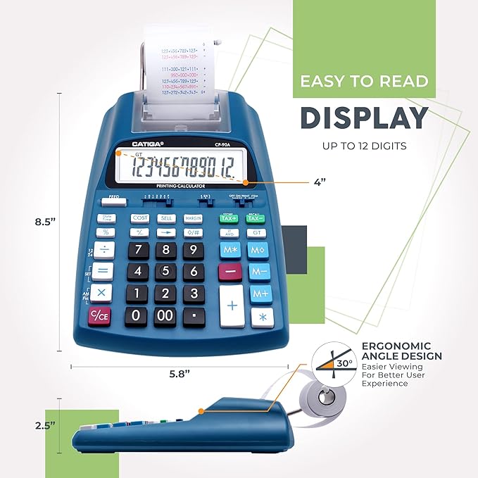 CATIGA New & Upgraded 2025 Printing Calculator Adding Machine 10 Key, Desktop - Image 6