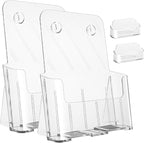 Argvey Acrylic Brochure Holder 8.5 x 11 inches, 2 Pack Clear Brochure Display by Argvey