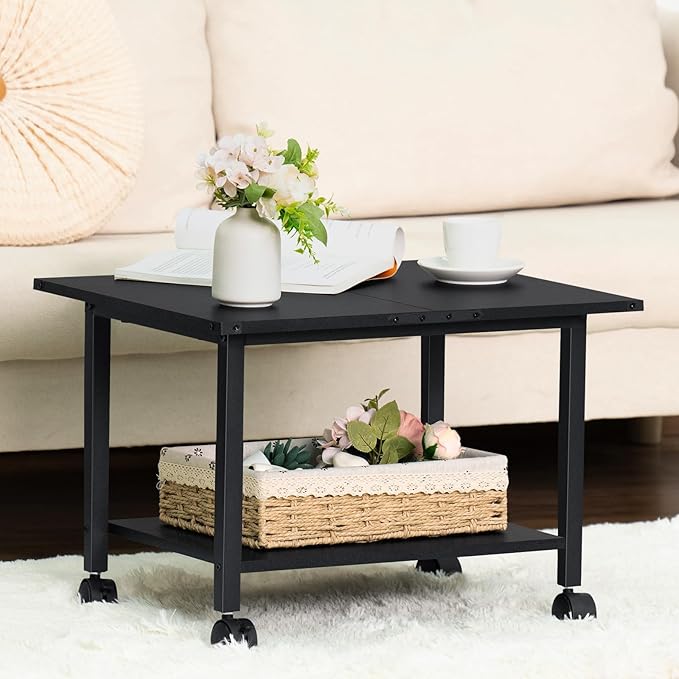 Lerliuo Under Desk Printer Stand, 2-Tier Industrial Mobile Printer Table - Image 4