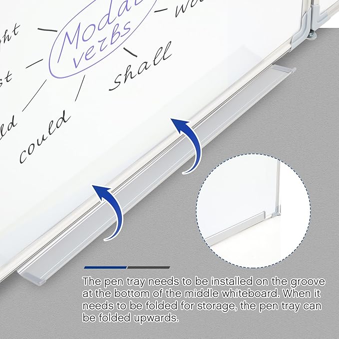 72" x 24" Foldable Whiteboard Dry Erase Board Large Tri Folding Whiteboard - Image 5