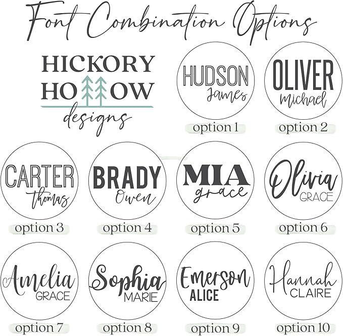 Custom Round Nursery Name Sign, Personalized Wooden Wall Plaque, Baby Shower - Image 4