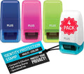 Guard Your ID Identity Protection Stamp Roller, Deluxe Multi-Color 4-Pack by Plus