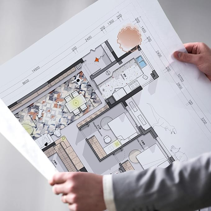 VEVOR Wide Format Paper, 24 in x 150 ft Plotter Roll, 8 Rolls CAD Bond Rolls - Image 8