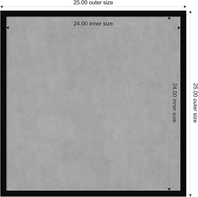 Amanti Art Black Framed Magnetic Board 25x25 Medium Vision Board - Image 3