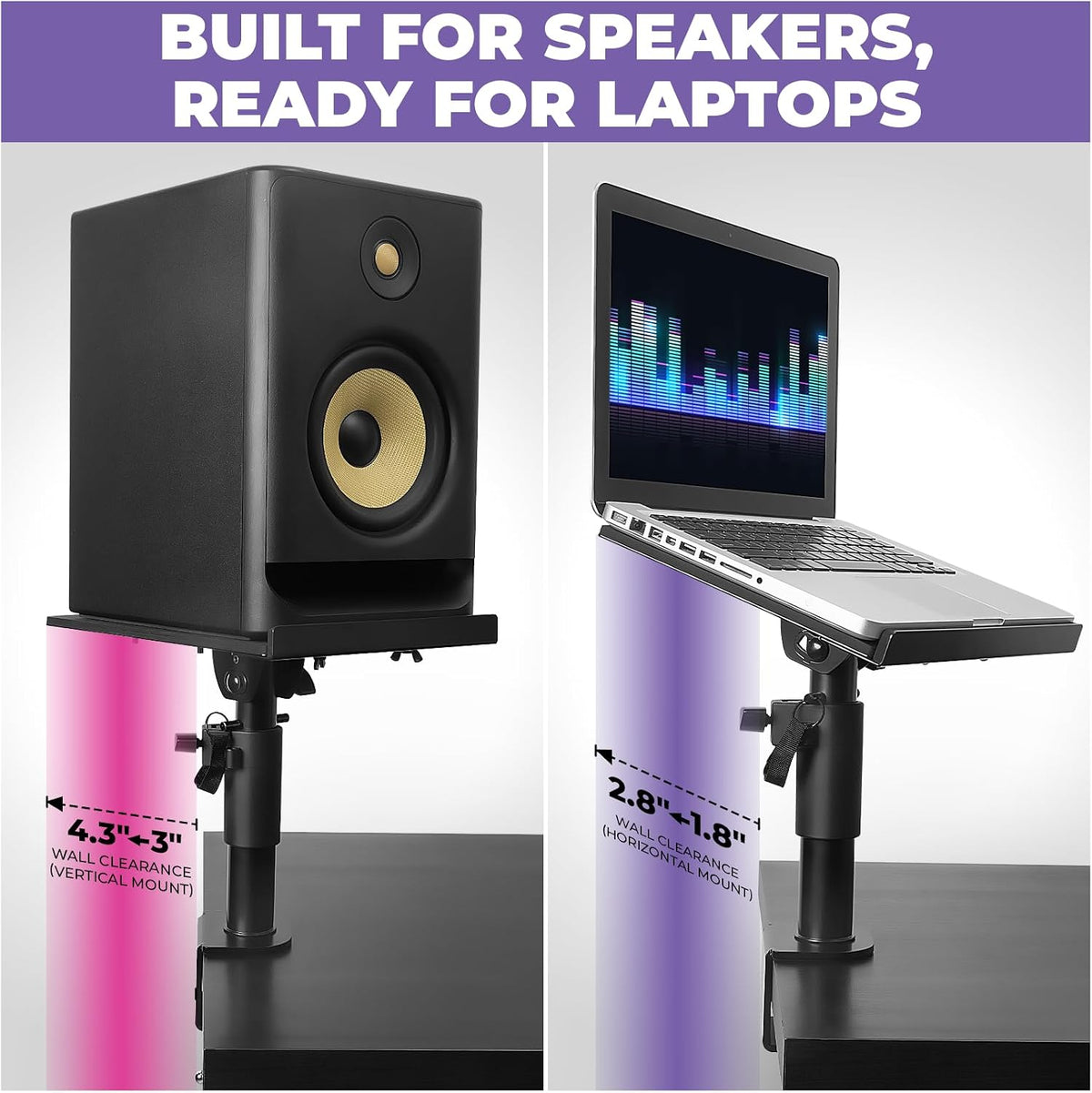 Liquid Stands Studio Monitor Stands - Music Studio Desktop Speaker Stand - 2 ...