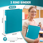 Henoyso 48 Pcs 3 Ring Binder 0.5 Inch Round Fits Letter Size 8.5'' x 11'' Paper - Image 2
