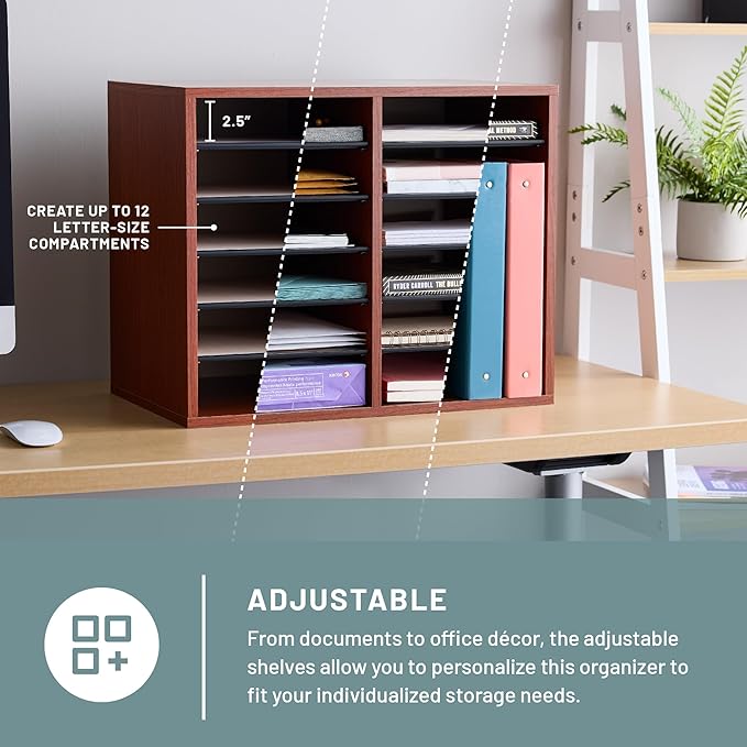 Safco Literature Organizer, 12 Compartments, Office and Classroom Mailbox - Image 2