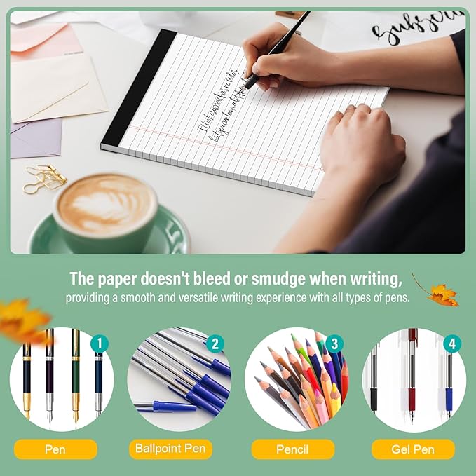24 Pack Legal Pads 8.5 x 11 Note Pads 8.5 x 11 Inch Notepad 720 Sheets Writing - Image 6