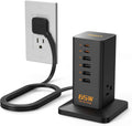 USB Charging Station for Multiple Devices PD 65W, TESSAN 9-in-1 USB C Charger