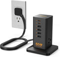 USB Charging Station for Multiple Devices PD 65W, TESSAN 9-in-1 USB C Charger by TESSAN
