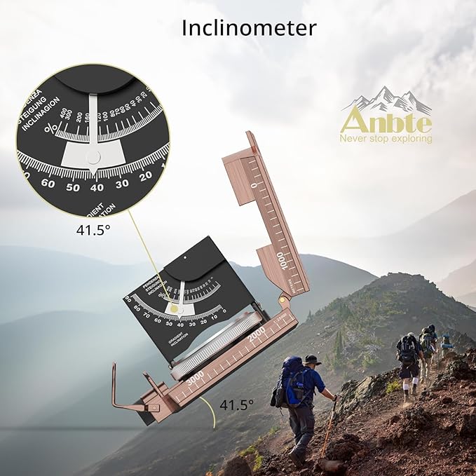 Anbte Compass Hiking Survival, IP65 Waterproof Metal Compass - Image 5