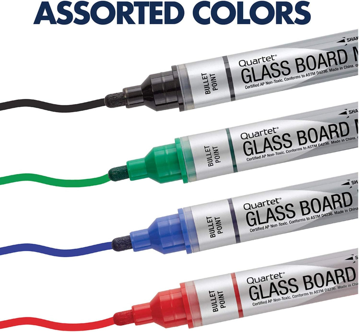 Quartet Glass Board Dry Erase Markers, Premium Whiteboard Markers, Bullet Tip...