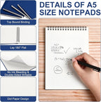 Engrowtic Dot Grid Notebook Top Spiral Notebook A5 Size Bullet Dotted Paper - Image 3