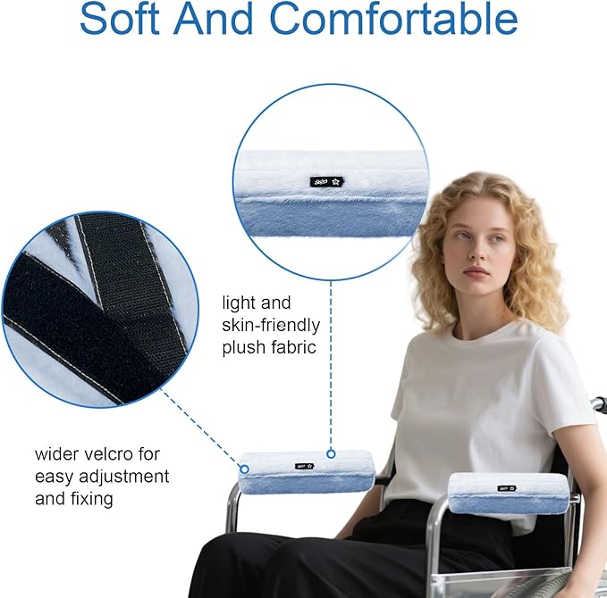 SPRING SEAON Wheelchair Armrest Covers 2 Pack Soft Memory Foam Wheelchair - Image 2