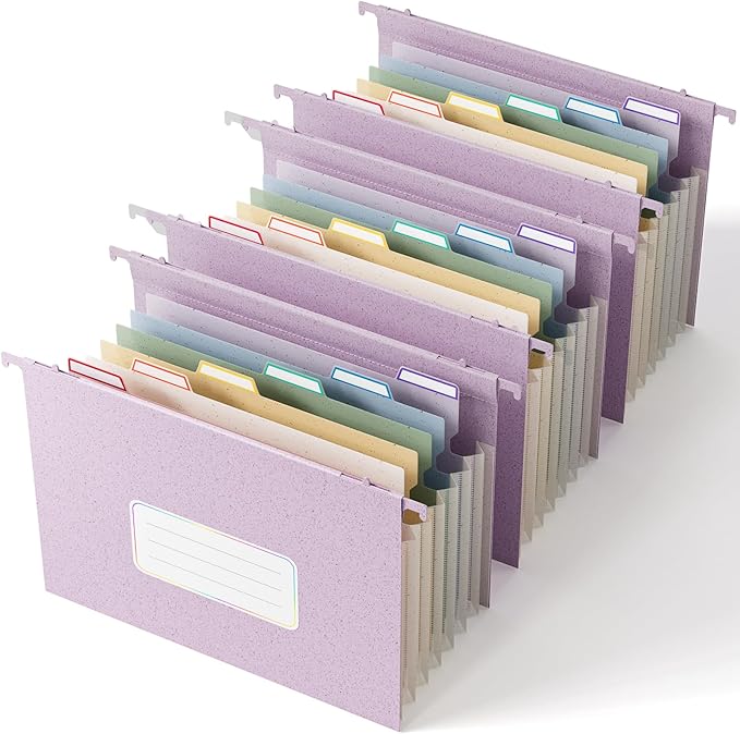EcoStash Wheat Straw Expanding Hanging File Folders, 1.2" Accordion Pockets by EcoStash