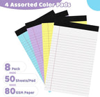 Thboxes 8 Packs Small Note Pads 5x8, Color Legal Pad 5x8 College Ruled Small - Image 2