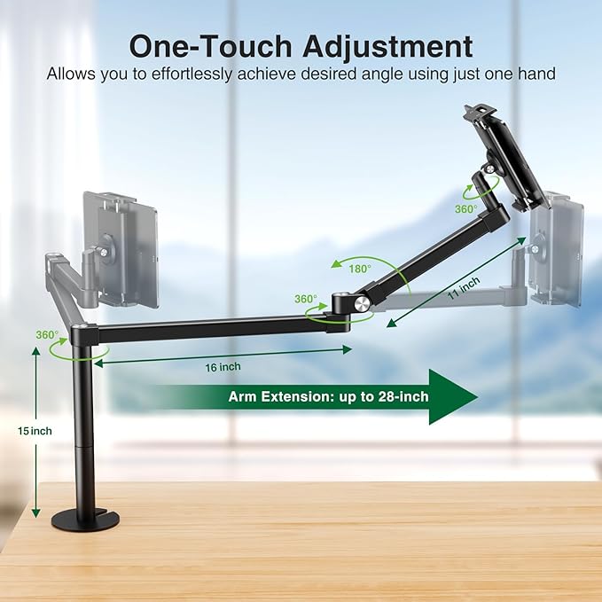 elitehood Long Arm iPad Desk Mount - Image 4
