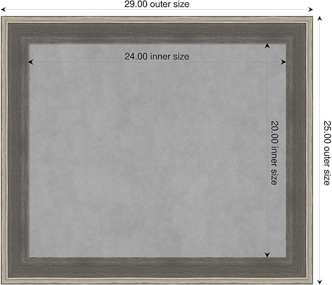 Amanti Art Grey Framed Magnetic Board 25x29 Medium Vision Board - Image 2